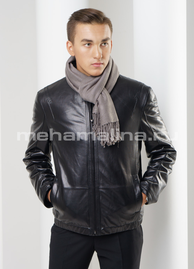 Мужская дубленка модель № DM-105 меха малина