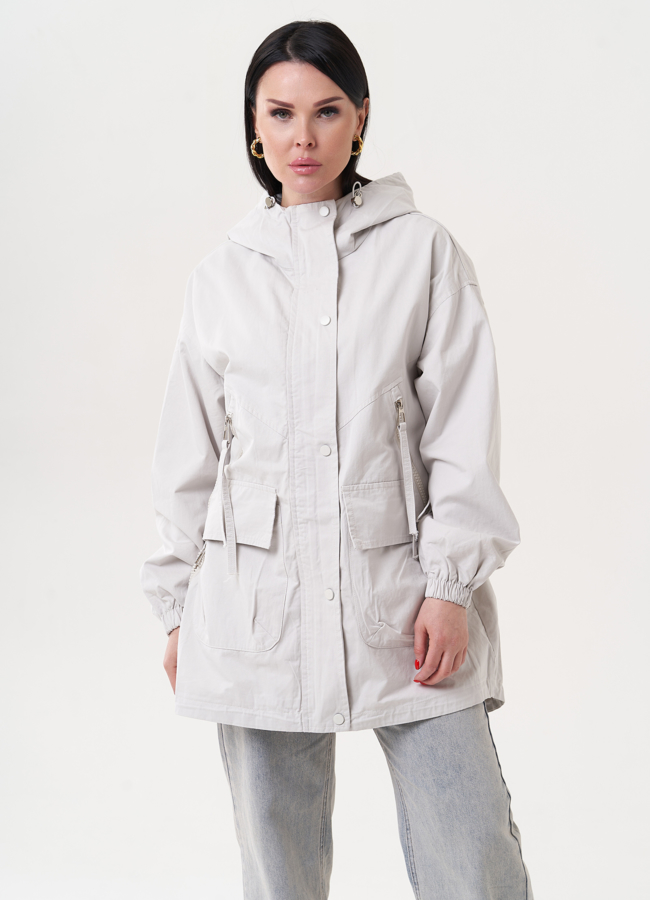 фото Удлиненная ветровка с капюшоном модель № 27258