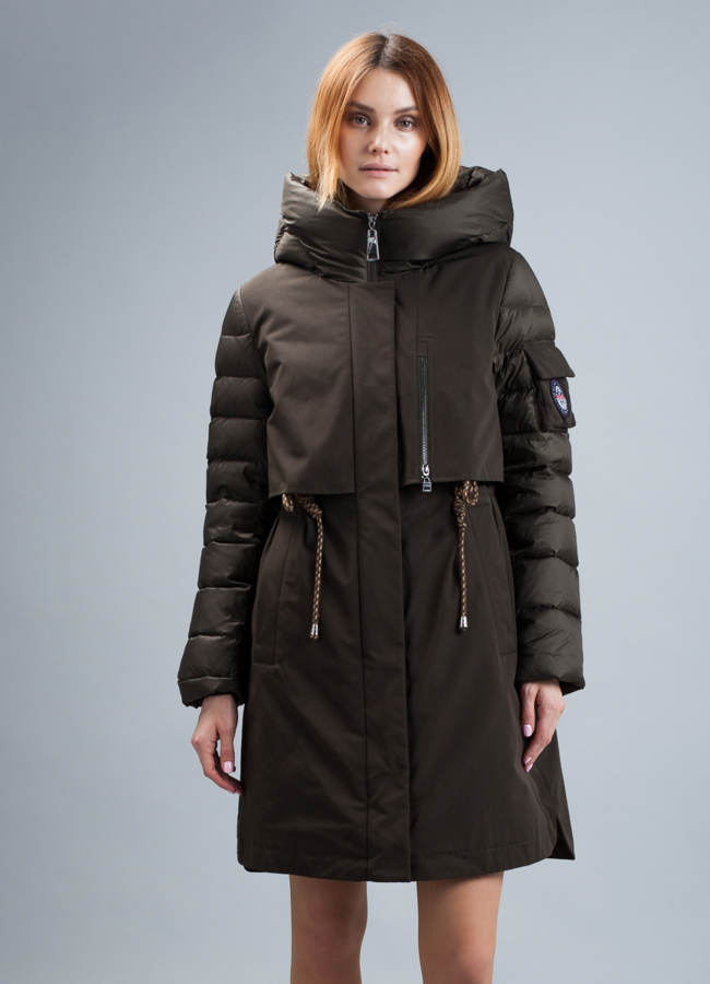 Пуховик  модель № П-323 меха малина