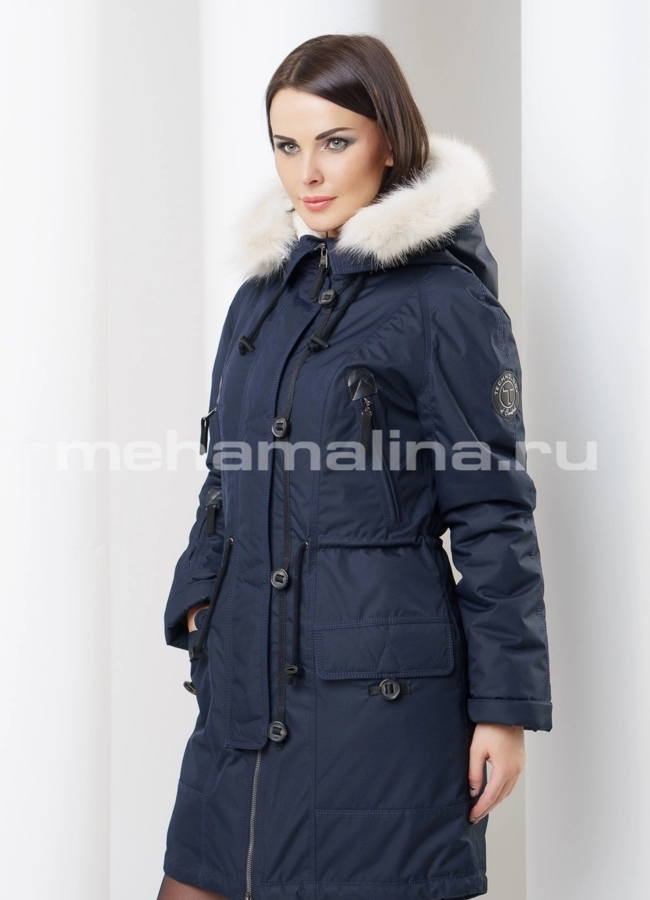 Куртка женская модель № П-58 меха малина