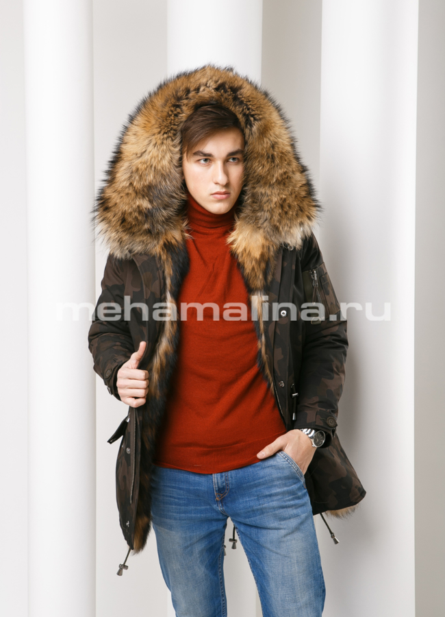 фото Парка мужская с капюшоном модель № KM-27