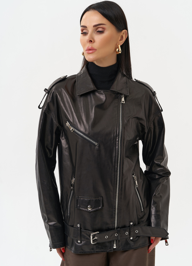 фото Удлиненная кожаная куртка-косуха модель № 215444 фото Удлиненная кожаная куртка-косуха модель № 215444