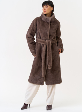 Женская шуба из эко меха с воротником стойкой Женская шуба из эко меха с воротником стойкой