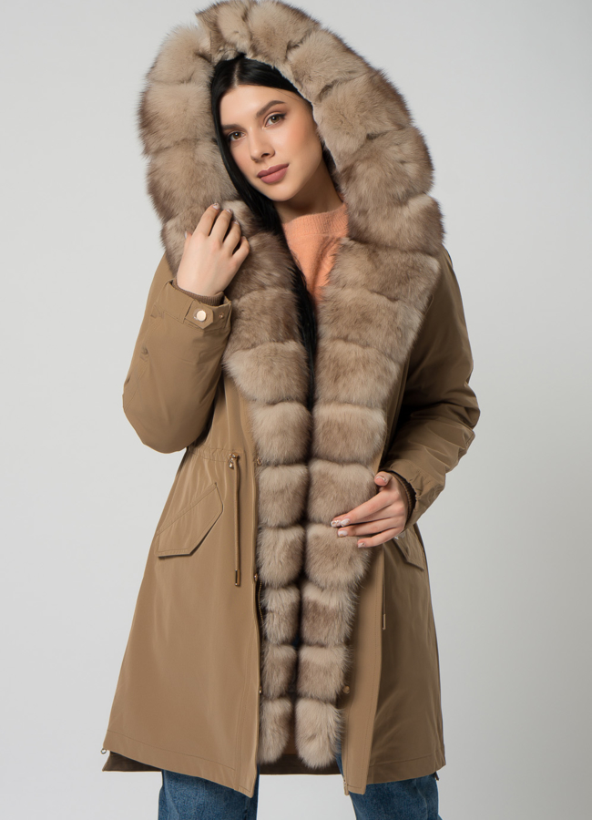 Парка с мехом песца модель № 22028 в кредит