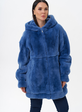 Шуба из меха кролика с капюшоном Шуба из меха кролика с капюшоном