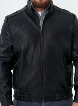 Мужская куртка бомбер из эко кожи