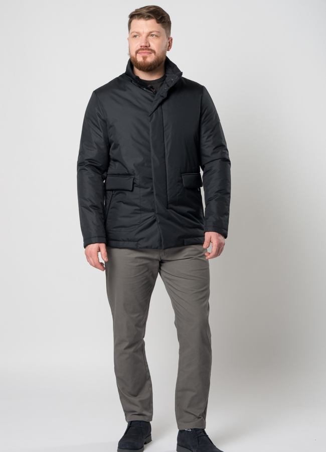 фото Мужская утепленная куртка синего цвета модель № GRADO