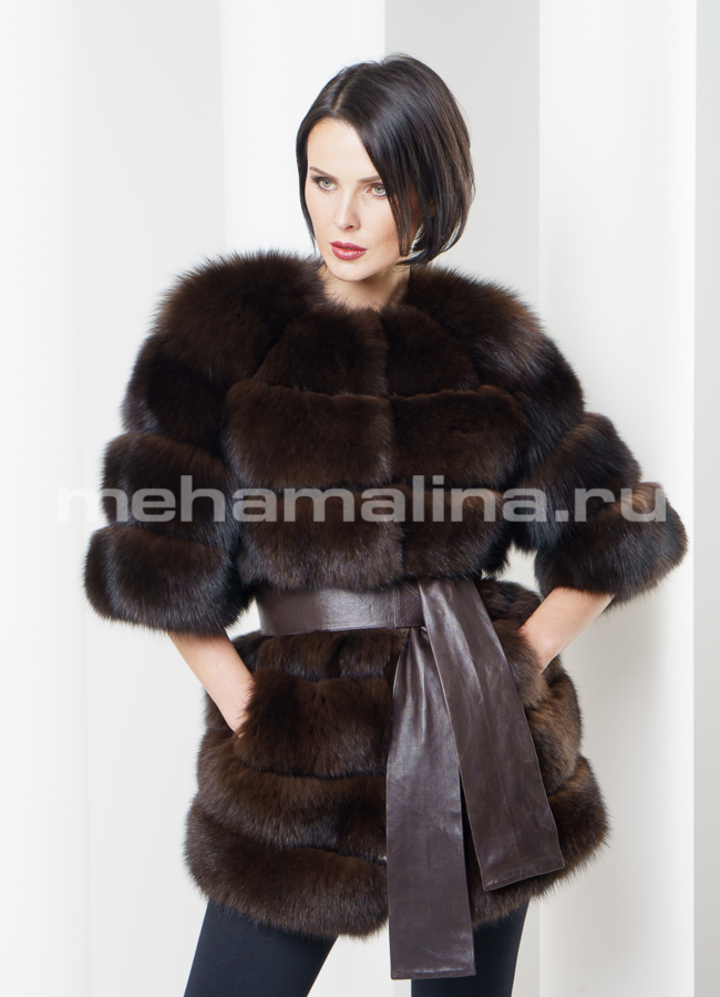 Жакет из меха песца модель № M-65 меха малина