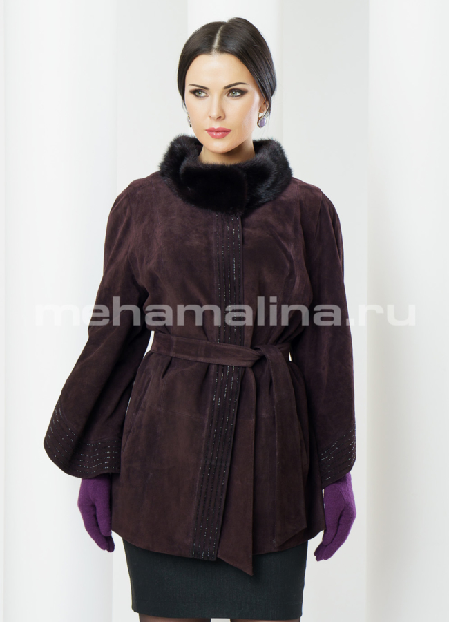 Куртка из замши модель № K-281 универмаг малина