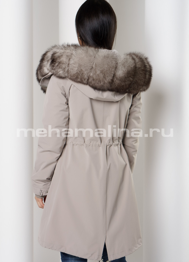 Меховая парка с отделкой из песца модель № 9079 в кредит