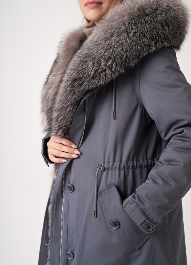 Женская меховая парка модель № 3909 универмаг малина