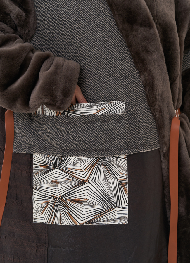 Утепленное пальто коричневого цвета модель № 25489 универмаг малина