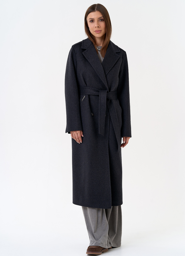 Женское пальто с английским воротником модель № 31334 меха малина