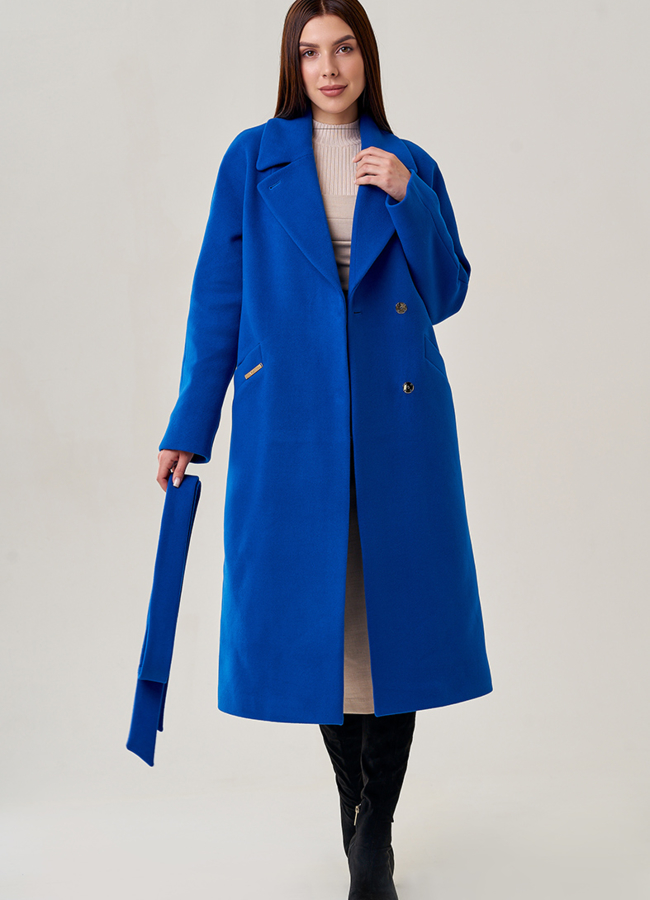 Женское пальто в цвете ультрамарин модель № 23126 универмаг малина