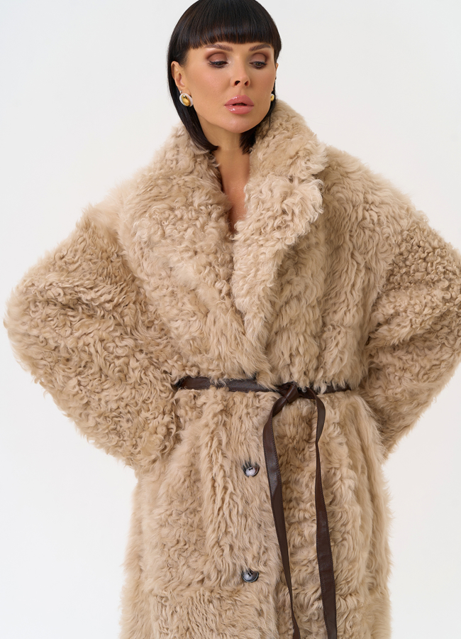 Женская двухсторонняя дубленка с декоративным поясом модель № 31620 универмаг малина Женская двухсторонняя дубленка с декоративным поясом модель № 31620 универмаг малина