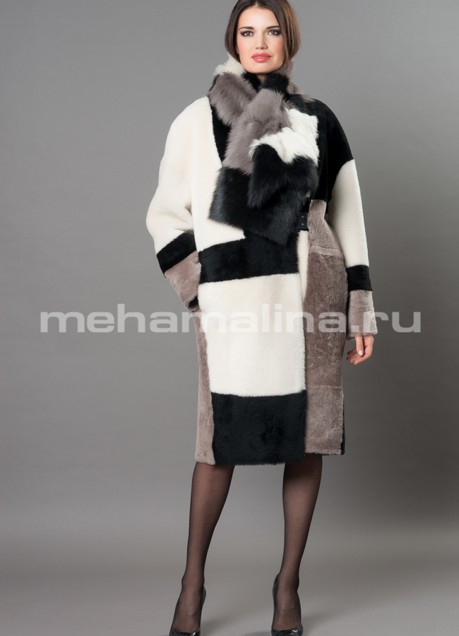 Шуба из овчины merino модель № D-235 универмаг малина