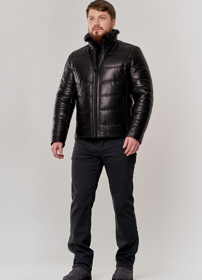 Мужская зимняя куртка с мехом норки модель № П-508 универмаг малина