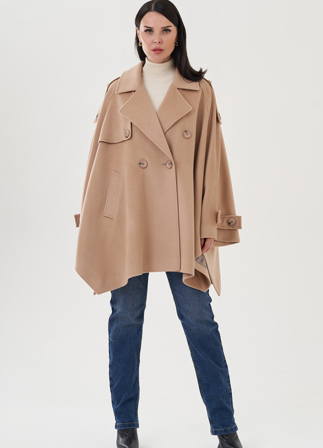 Полупальто женское с английским воротником модель № 24689 в рассрочку