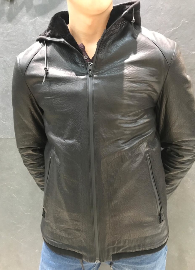 Зимняя кожаная куртка модель № Perre 4490 в кредит