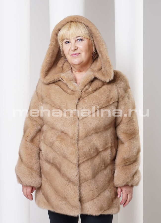 Шуба норковая, цвет пастель модель № S-282 в кредит