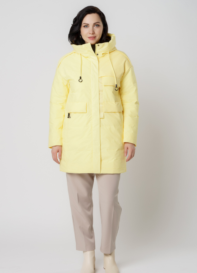 фото Полупальто женское желтого цвета модель № 315