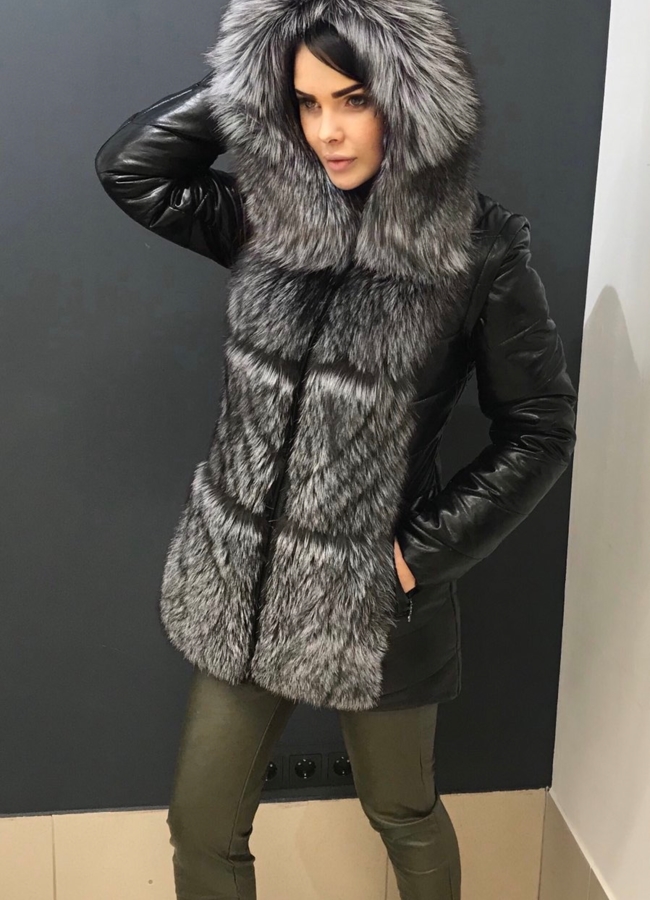 фото Дубленка с чернобуркой, цвет черный модель № 538