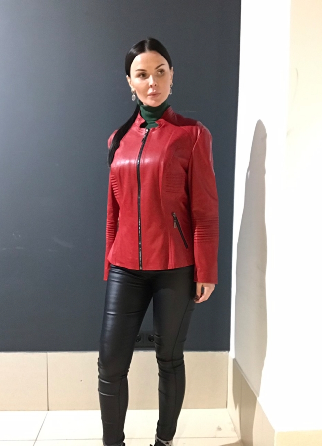 Куртка женская из эко кожи на молнии модель № 7990 в рассрочку
