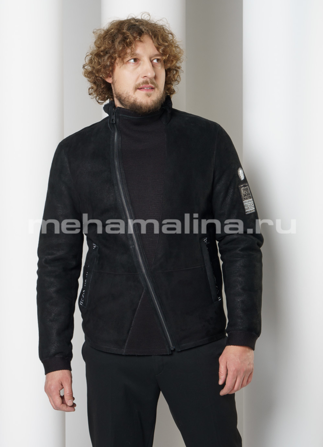 фото Мужская дубленка на молнии модель № DM-125
