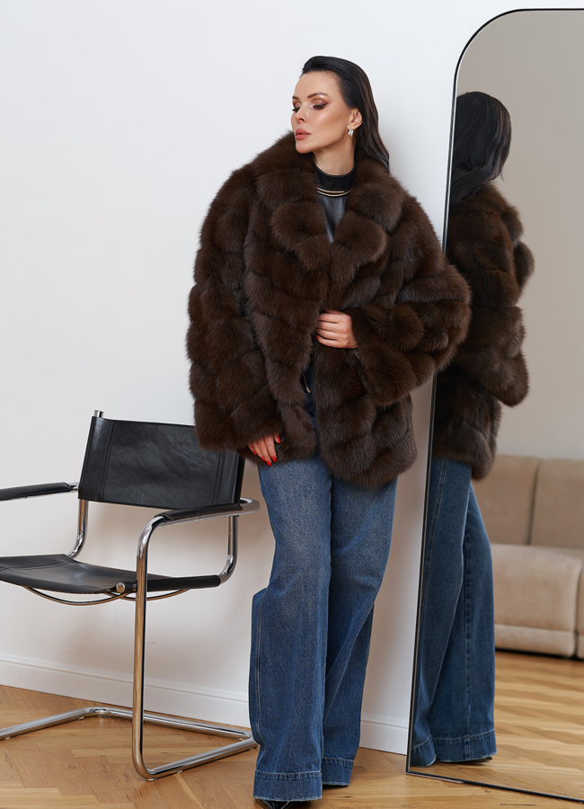 Женская шуба из куницы модель № 28434 в кредит