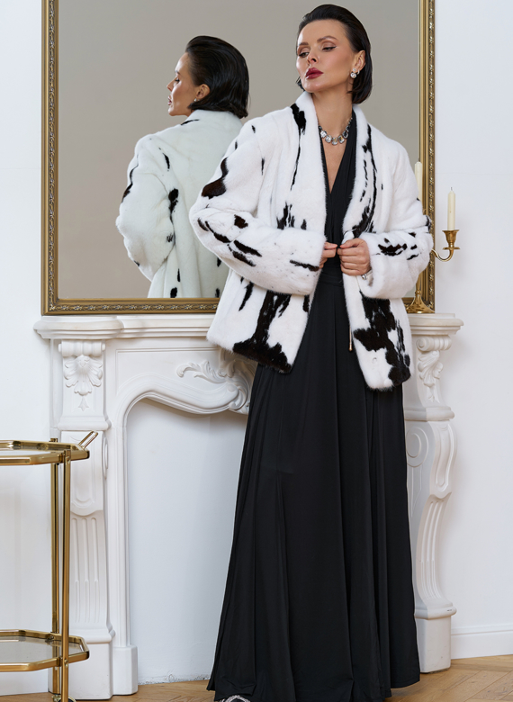 Жакет из меха норки в расцветке 