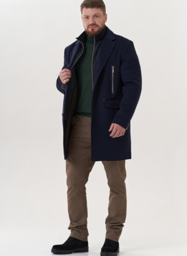 Мужское пальто синего цвета Мужское пальто синего цвета