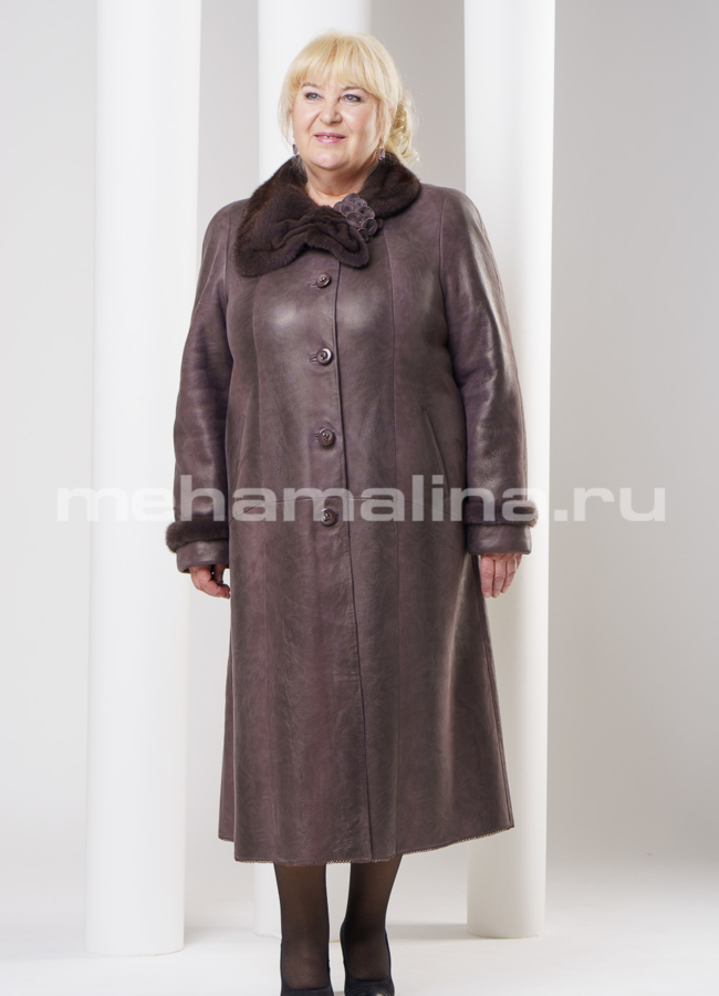 Дубленка женская, воротник норка модель № D-135 в кредит