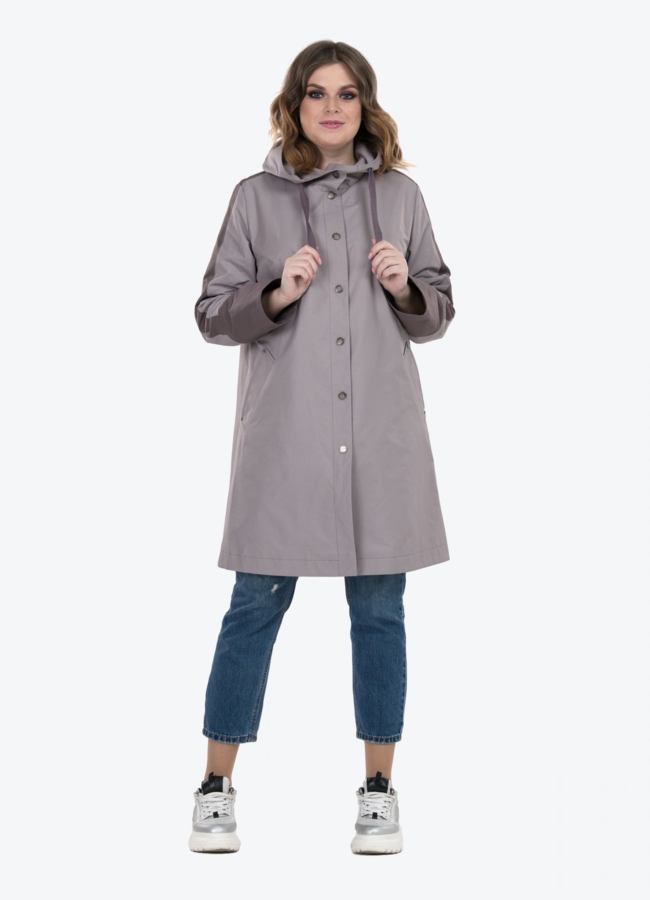 Плащ весна модель № Кристен меха малина