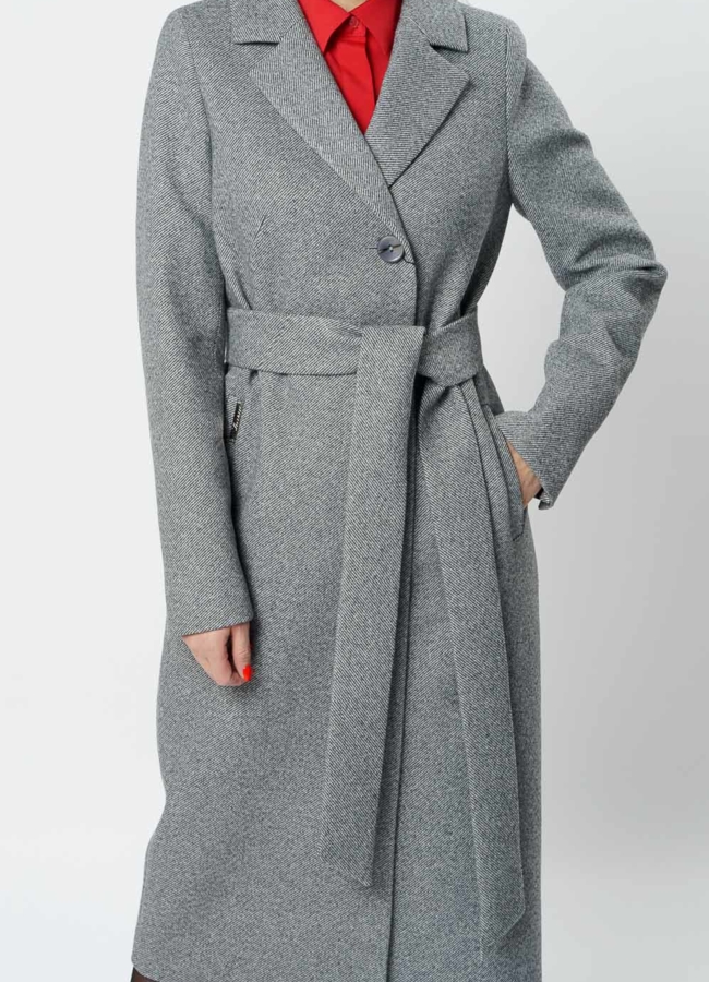 Женское приталенное пальто модель № 21825 в рассрочку