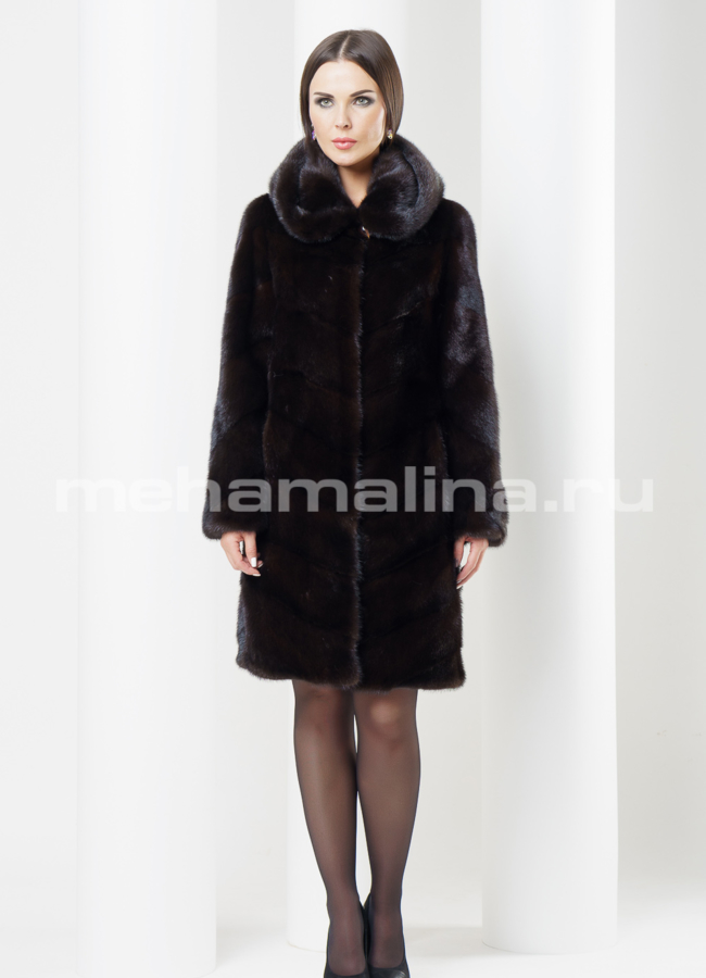 Шуба из норки, прямая модель № S-435 в кредит
