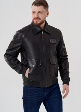 Мужская куртка - пилот из натуральной кожи