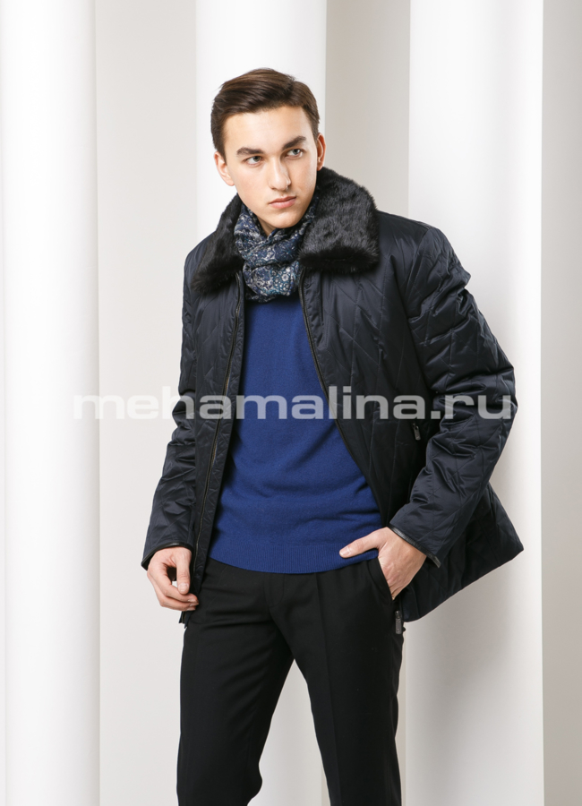 фото Мужская зимняя куртка на молнии модель № KM-25