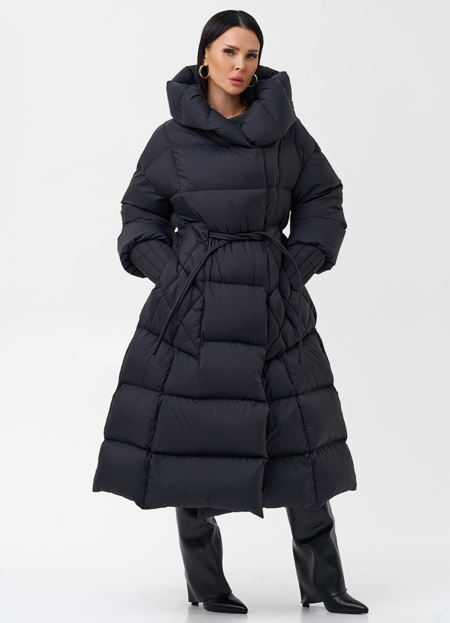 Женский пуховик с капюшоном  модель № 28973 в кредит