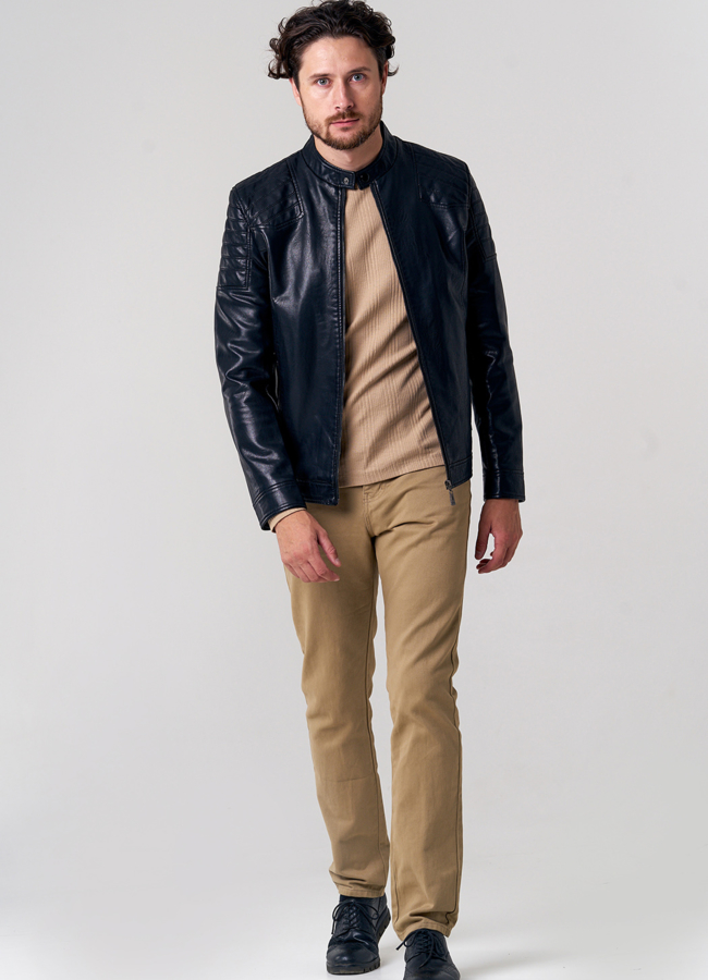 Куртка из эко кожи черного цвета модель № 1902 универмаг малина