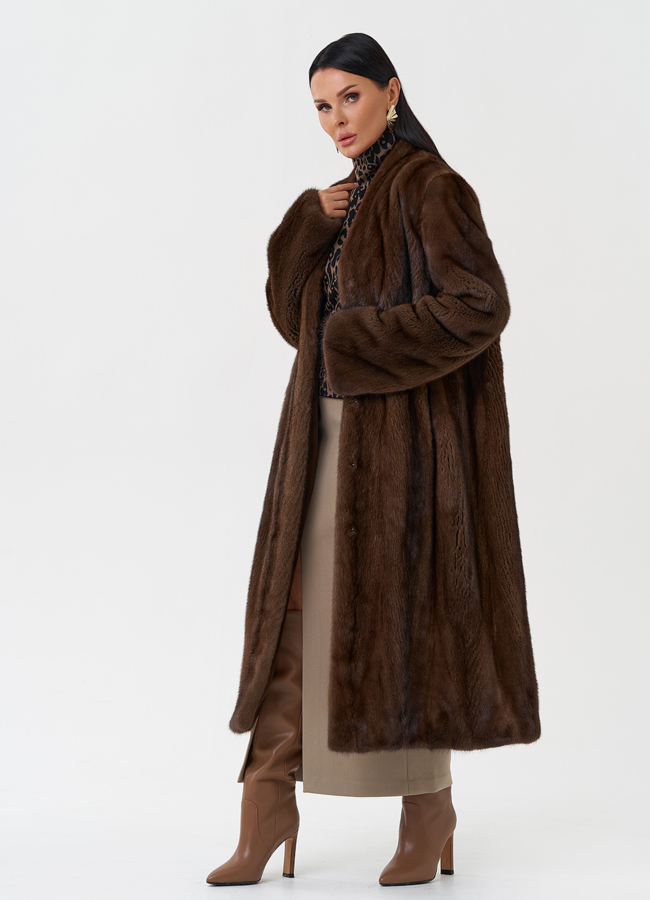 Шуба из меха скандинавской норки модель № 28632 универмаг малина