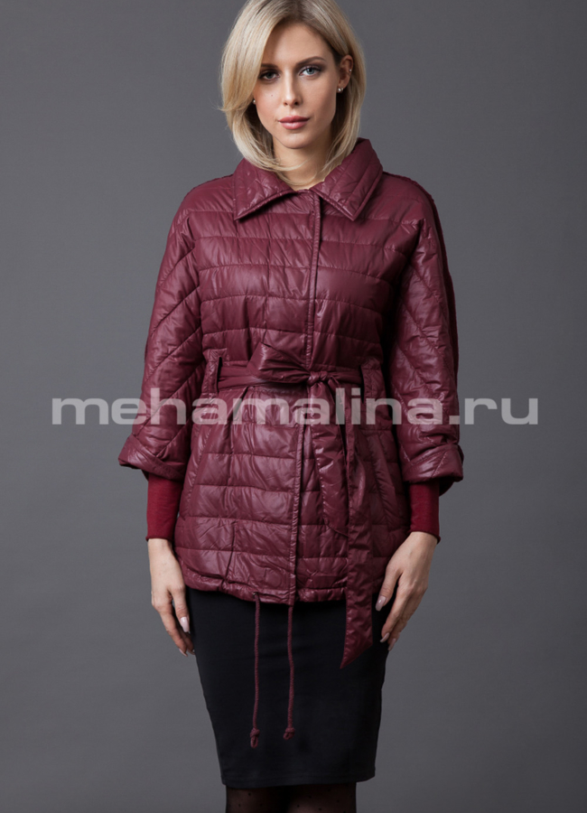 Женская куртка модель № PK-36 меха малина