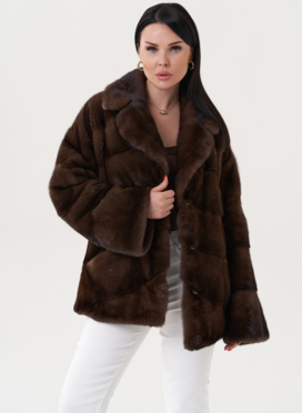 Укороченная шуба из меха норки