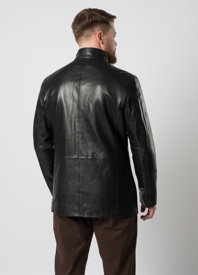 Куртка кожаная на пуговицах модель № W8017 универмаг малина