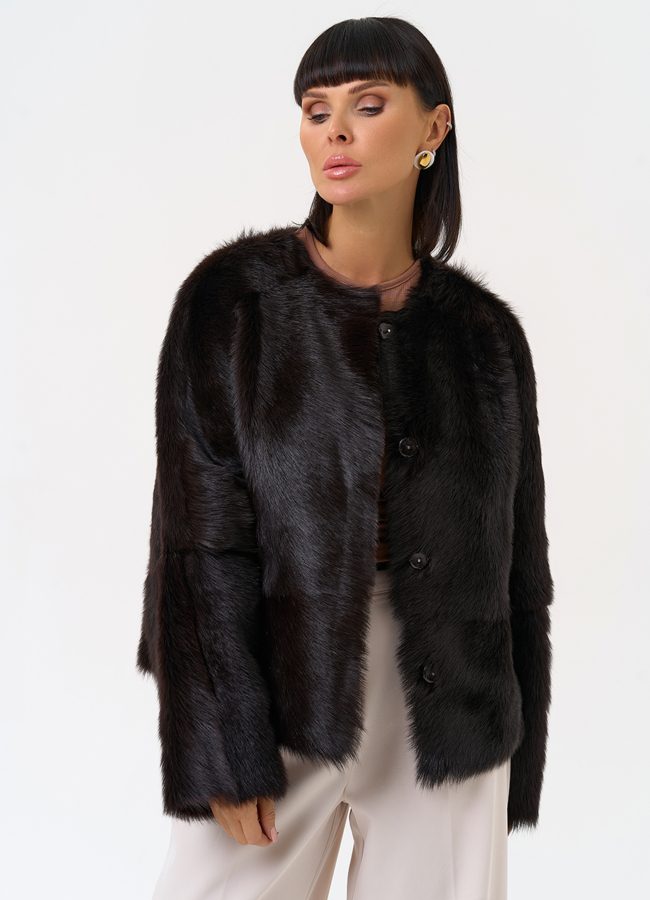 Женская натуральная дубленка в коричневом цвете модель № 31629 универмаг малина Женская натуральная дубленка в коричневом цвете модель № 31629 универмаг малина