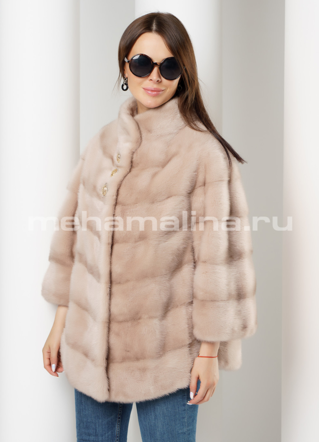 Укороченная норковая шуба модель № S-629 универмаг малина