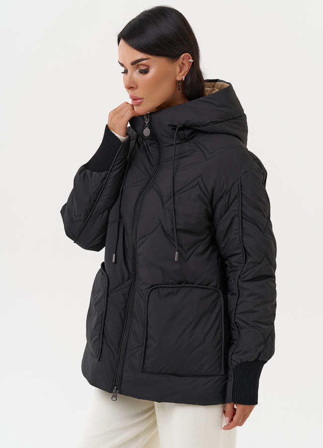 Женская куртка черного цвета модель № 31287 универмаг малина