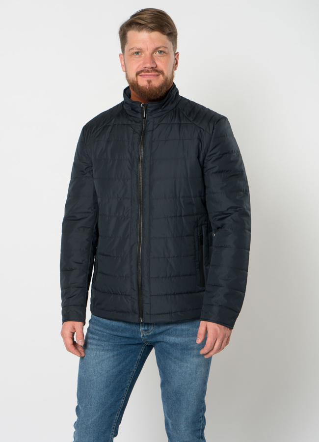 Утепленная мужская куртка синего цвета модель № 21591 в кредит