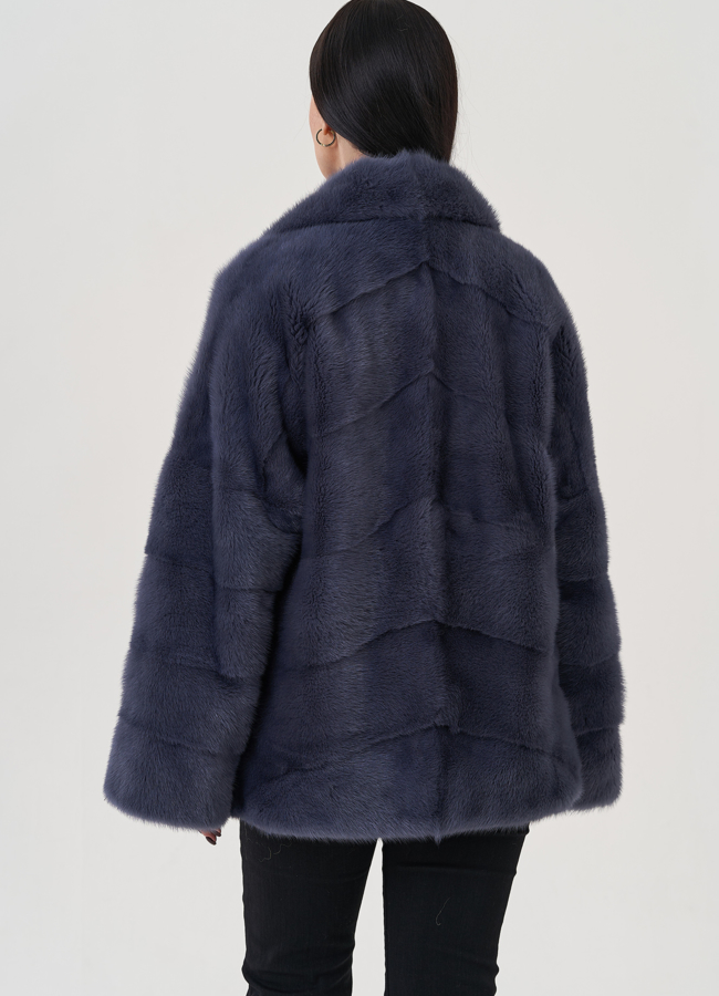 Шуба из норки с английским воротником  модель № 81030 в кредит