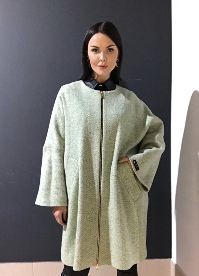 Пальто женское из твида модель № 4962 в кредит