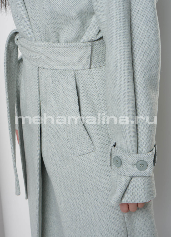 Длинное пальто с английским воротником  модель № 2699 в рассрочку